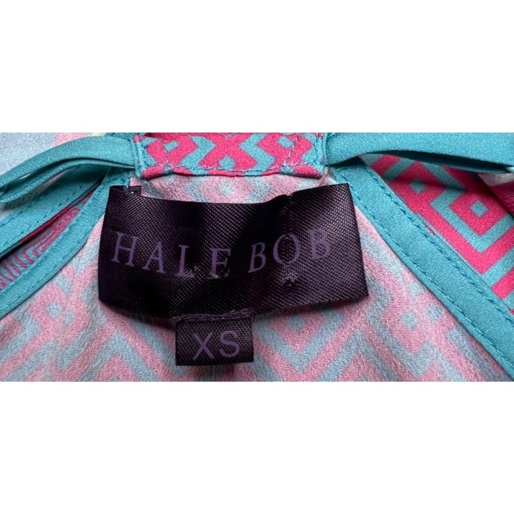 Hale Bob Top Womens Size XS Tank Top Blue Pink V-Neck - Picture 8 of 8